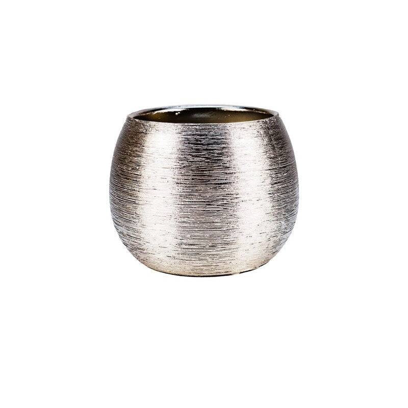 Ceramic Flower Pot Glam Silver