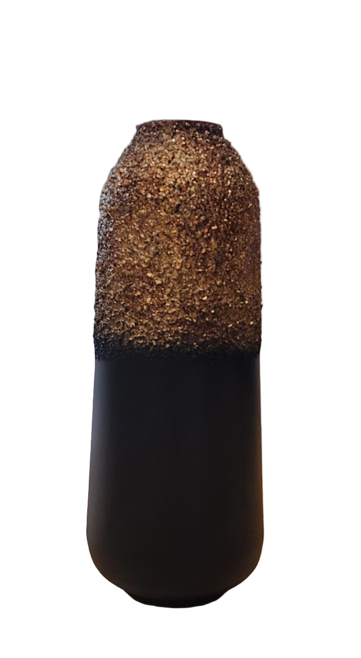 Ceramic Flower Vase Gold and Black