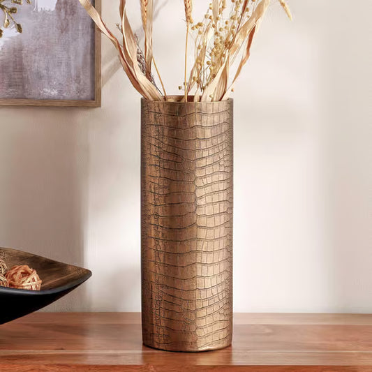 Abeba Polyresin Decor GOLD Vase 15x15x40cm