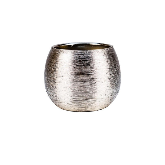 Ceramic Flower Pot Glam Silver