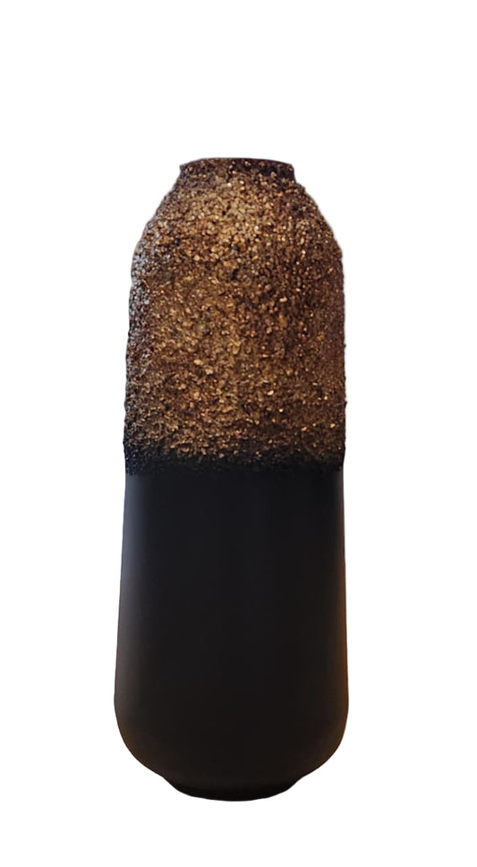 Ceramic Flower Vase Gold and Black