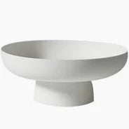 Ceramic bowl on stem White